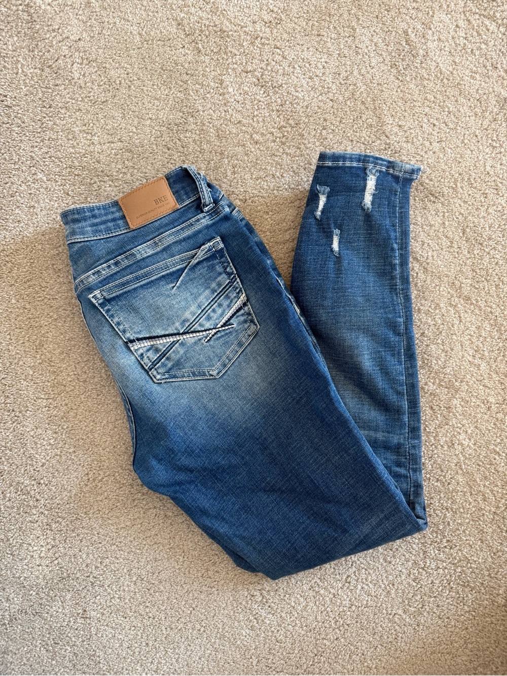 BKE Women’s Blue Skinny Distressed Jeans